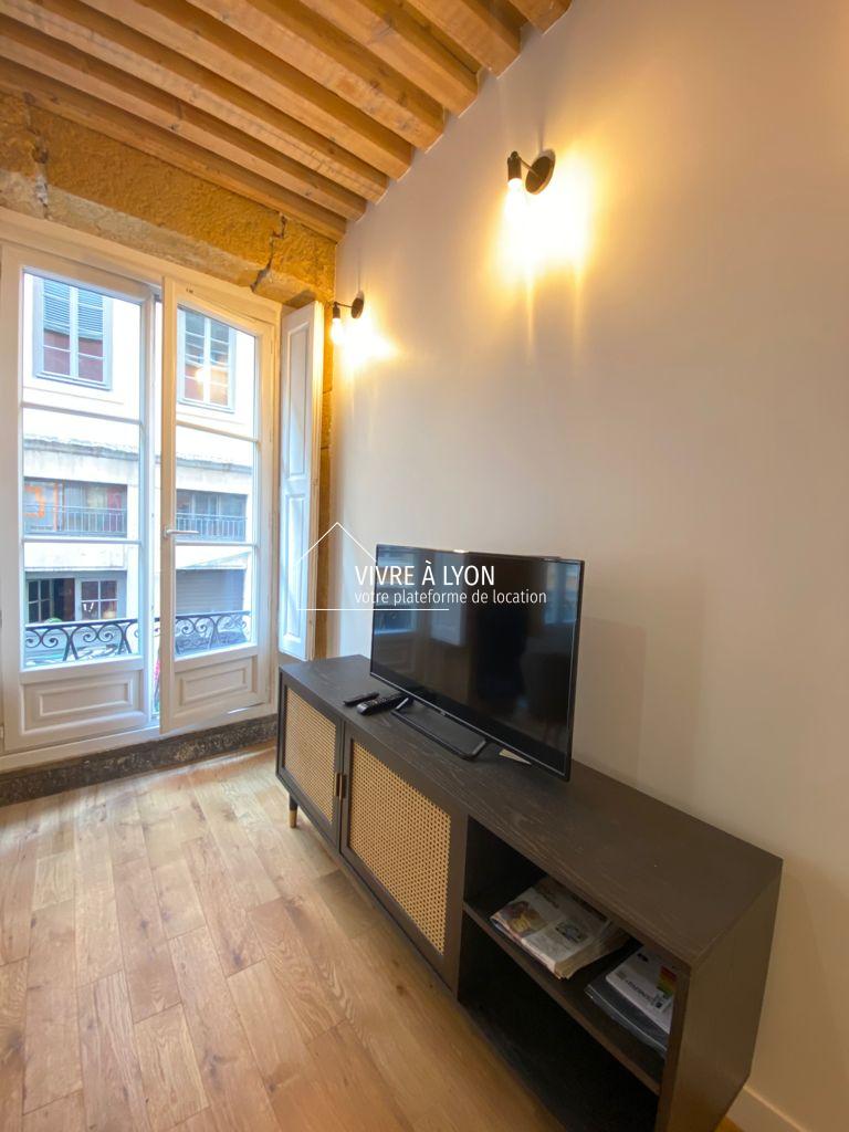Appartement meublé à Lyon 1 - Salon TV